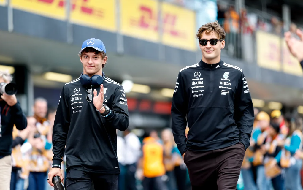 George Russell and Kimi Antonelli